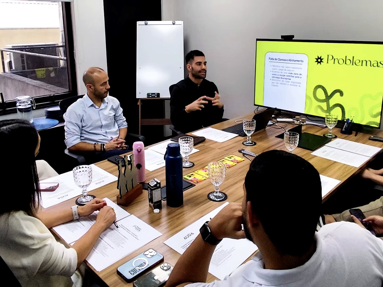 Apresentação do diagnóstico para o time de liderança de uma empresa cliente